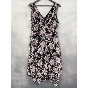 Connected Apparel Floral Dress Womens 16 Flowy Handkerchief Romantic Garden